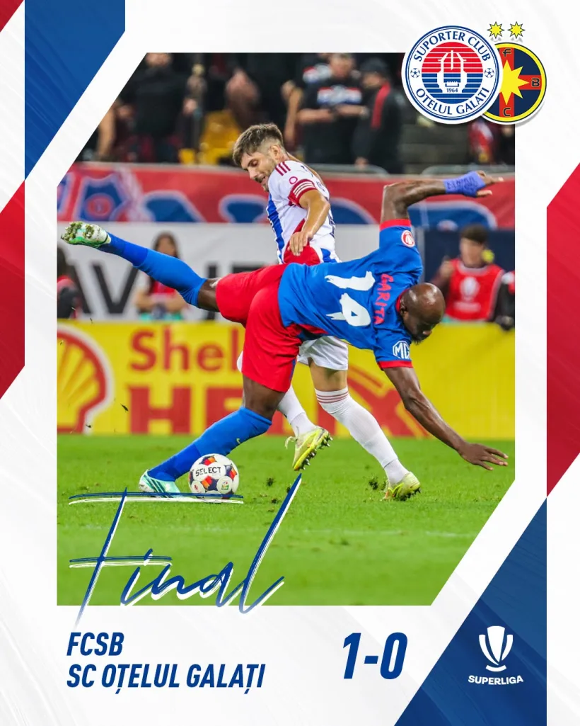 Oţelul Galaţi a pierdut la limită cu FCSB