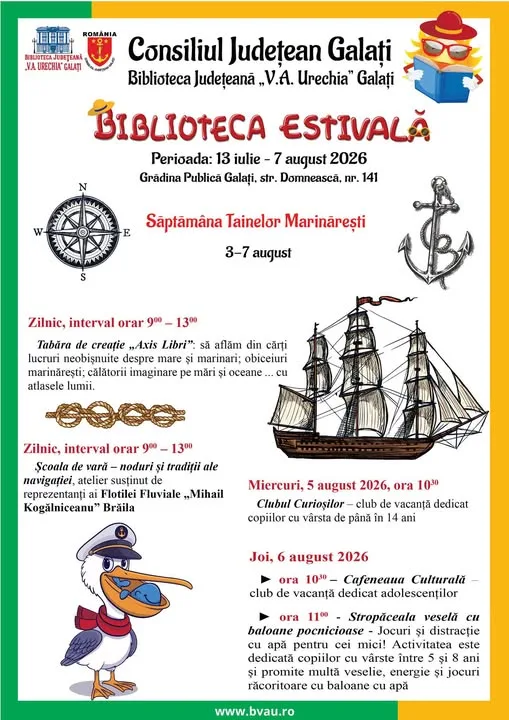 Săptămâna Tainelor Marinăreşti aduce noi aventuri la Biblioteca Estivală!