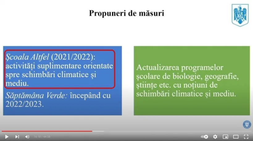 Două programe școlare se vor axa pe educația pentru mediu și schimbări climatice