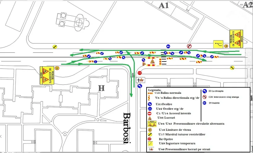 Restricții de trafic pe o stradă din Galați în vederea remedierii unui accident de teren