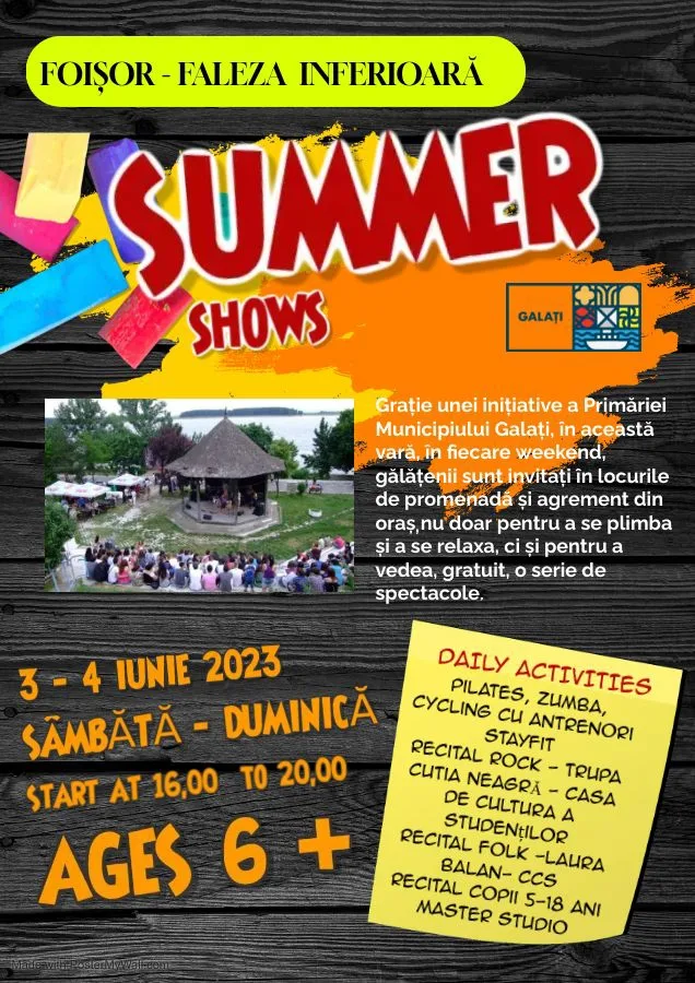 Gălățenii, chemați la mișcare și divertisment, în weekend, la Foișorul de pe Faleză