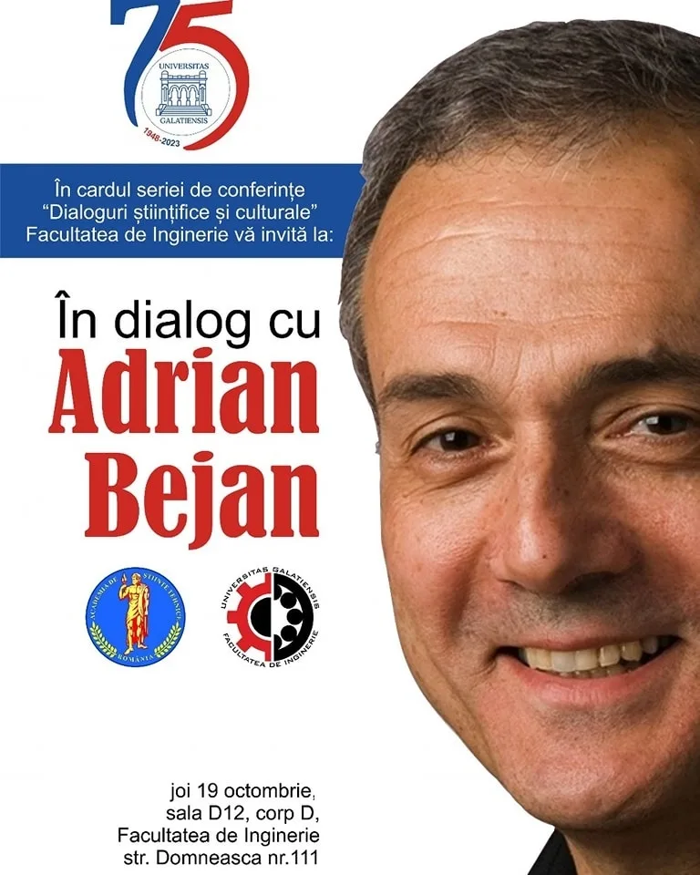 Cel mai titrat român în viață, savantul româno-american Adrian Bejan, în fața mediului universitar din Galați