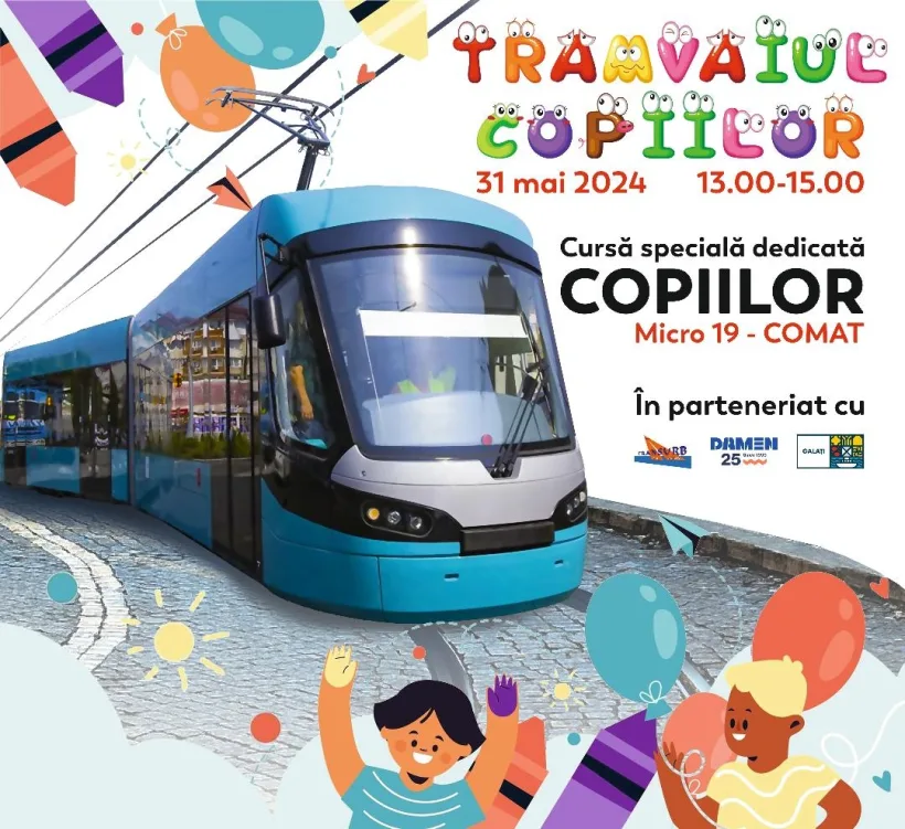 „Tramvaiul copiilor”, din 31 mai până pe 5 iunie, pe traseul 39