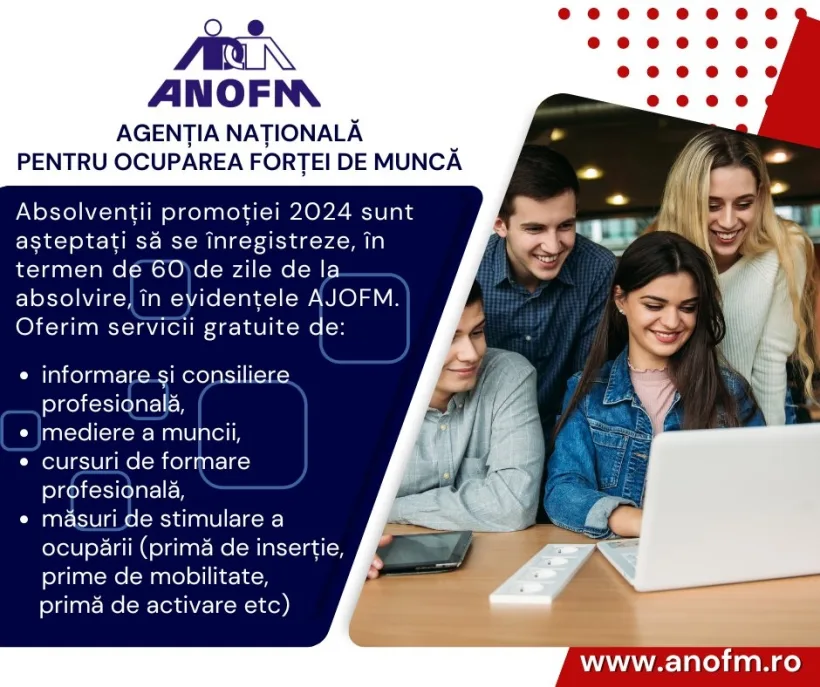 Absolvenții gălățeni care nu găsesc loc de muncă se pot înregistra la AJOFM