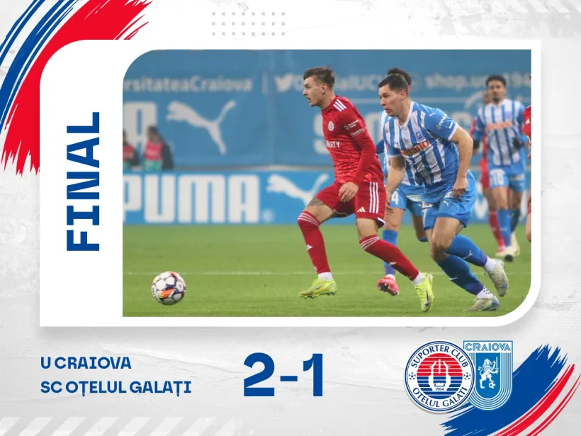 Oţelul a pierdut greu la Craiova