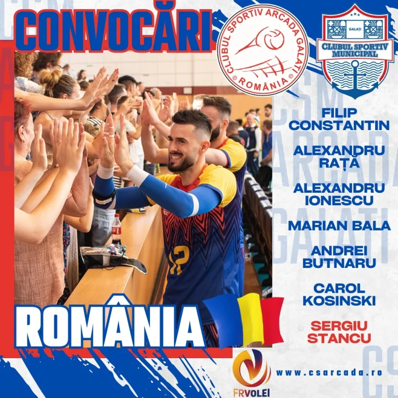 Şase jucători de la CSM Arcada la Naţionala României