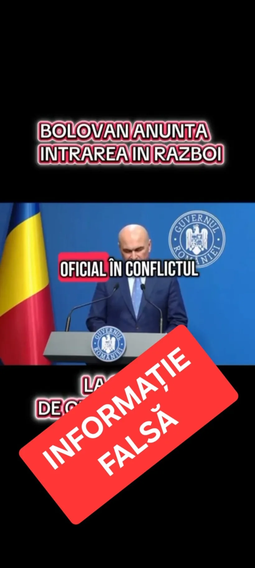 Dezinformare în mediul online cu privire la așa-zisa intrare a României în război