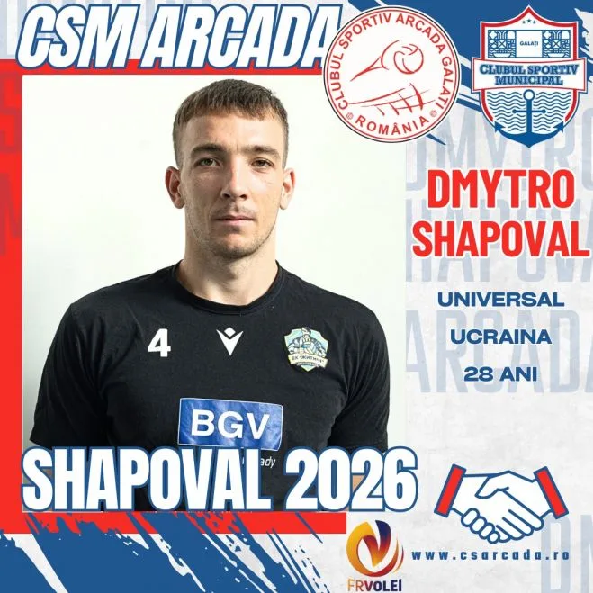 CSM Arcada l-a transferat pe ucraineanul Dmytro Shapoval