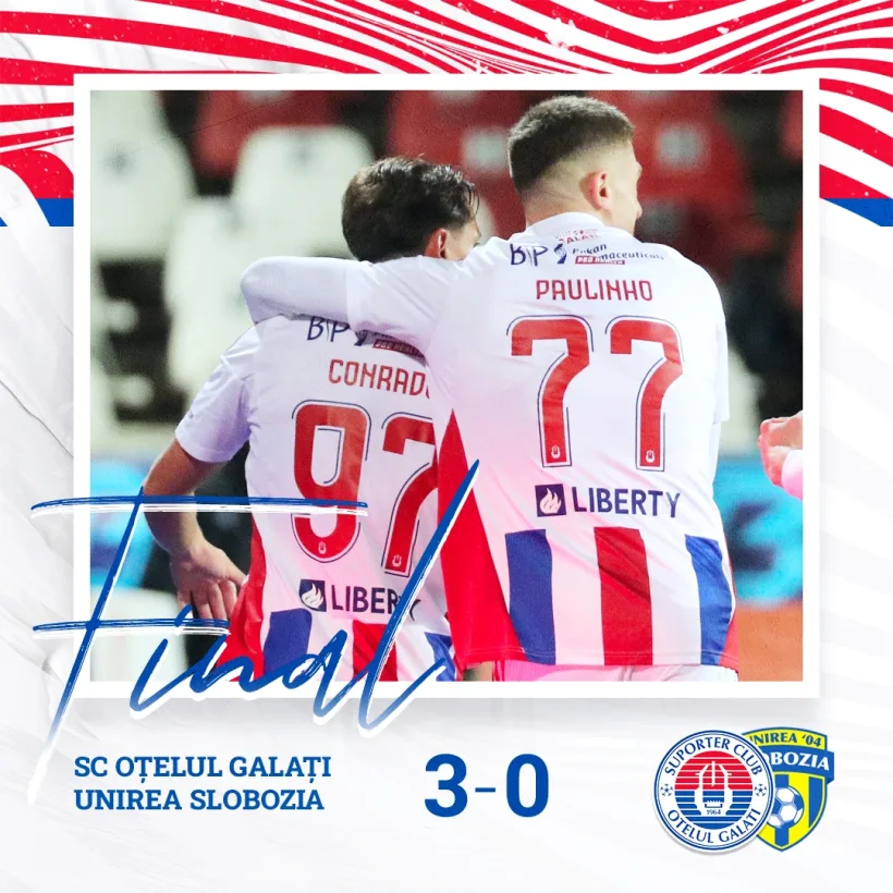 Oţelul a învins clar Unirea Slobozia
