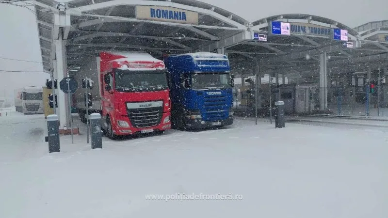 Traficul camioanelor, restricționat temporar la frontiera cu Republica Moldova