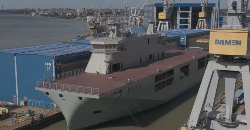 Portavion de drone construit la Galați: nava militară unicat va revoluționa operațiunile navale europene