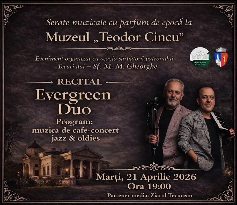 Serate muzicale cu parfum de epocă, la Muzeul „Teodor Cincu” din Tecuci