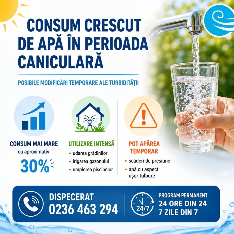 Consum de apă crescut în gospodăriile gălățenilor