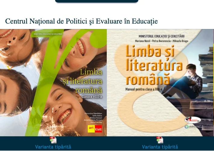 Cum arată noile manuale de limba română de la clasa a VIII-a