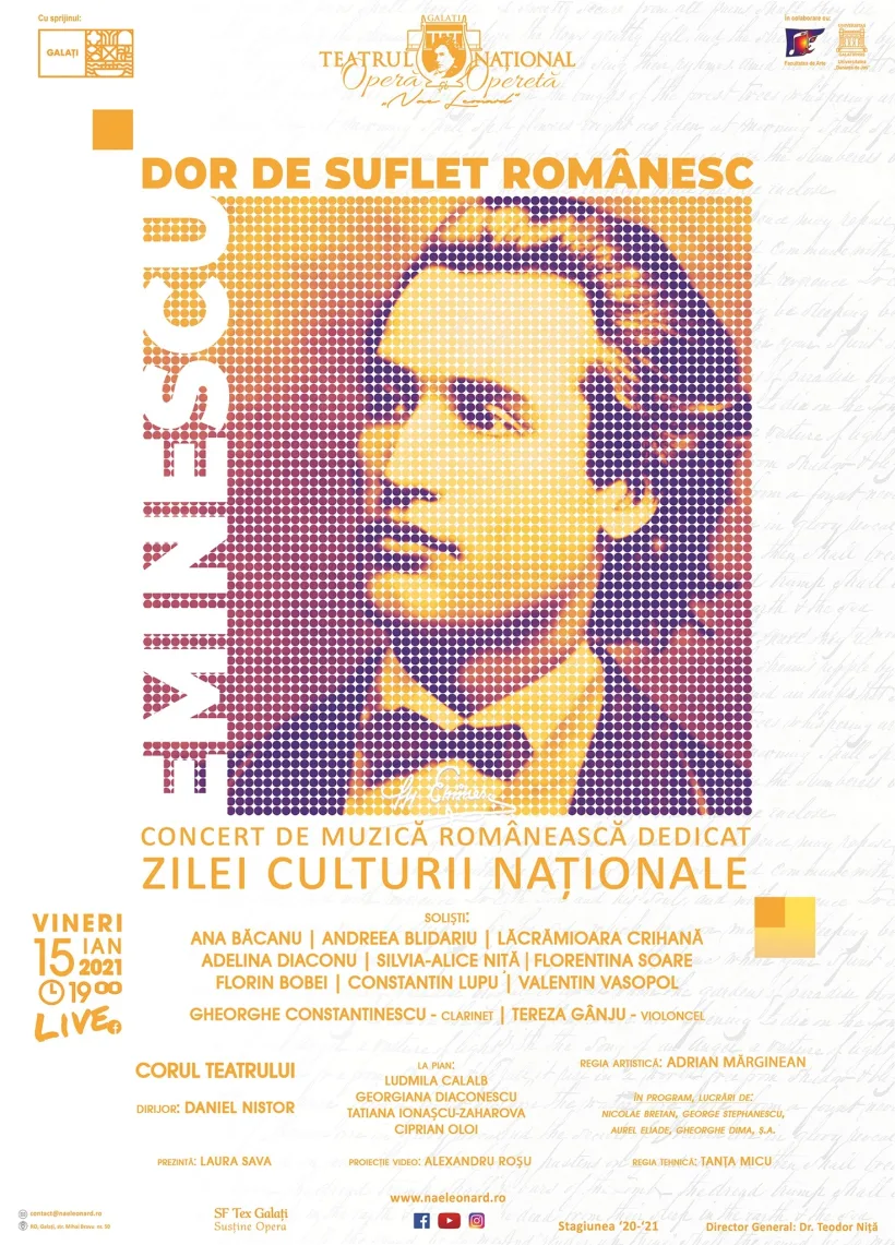 „Dor de suflet românesc” și ”... de Eminescu”, de Ziua Culturii Naționale