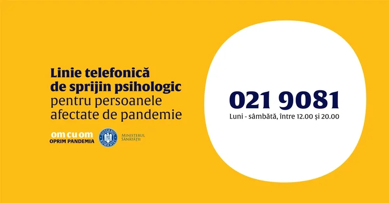 O nouă linie de telefon pentru suport psihologic acordat persoanelor afectate de pandemie