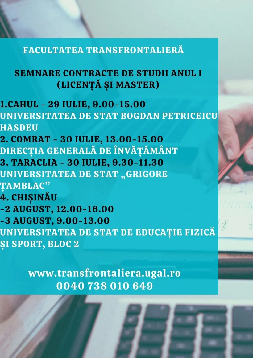 Noii studenți la Facultatea Transfrontalieră trebuie să își semneze contractele de studii