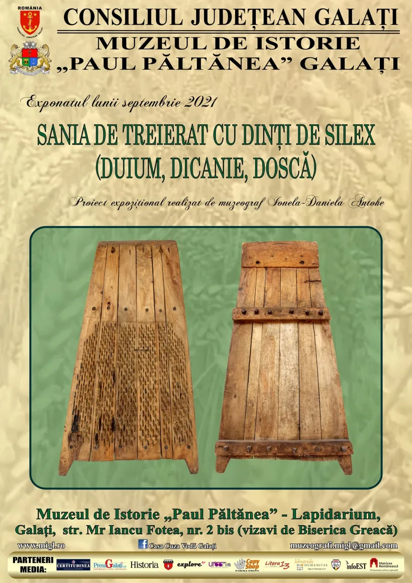 O sanie de treierat cu dinţi de silex