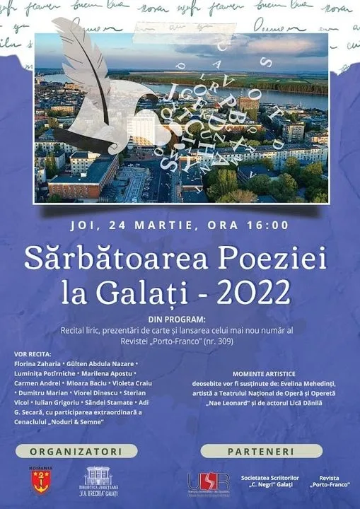 Sărbătoarea Poeziei la Galaţi – 2022
