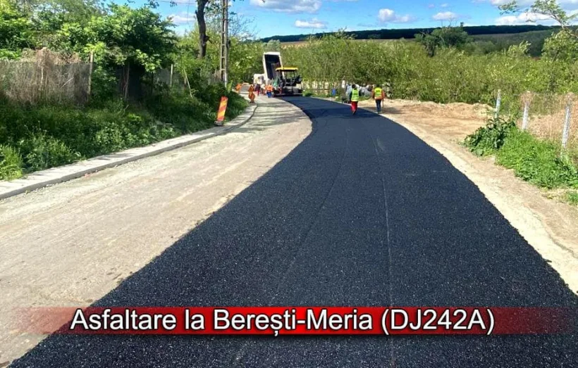 Drumul DJ242A Berești-Meria se modernizează. Investiție cu fonduri europene