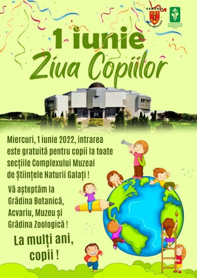 1 Iunie: Intrare gratuită la Zoo Galaţi, Grădina Botanică şi Acvariu, pentru copii