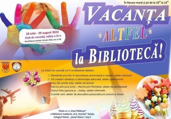 Clubul „Vacanţa ALTFEL la Bibliotecă” 25-29 iulie