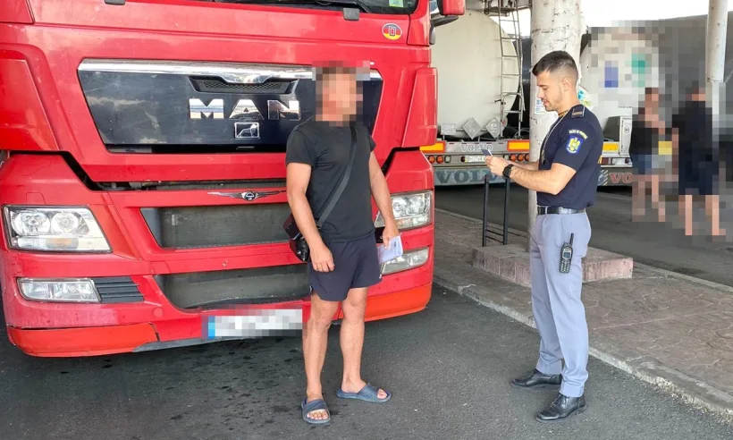 Un cetățean din Republica Moldova, depistat la volanul unui automarfar în stare avansată de ebrietate