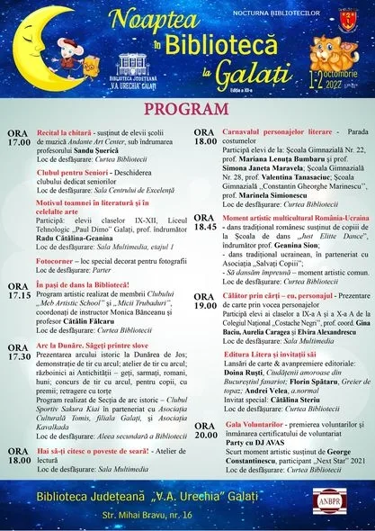 Noaptea în Bibliotecă, la Galaţi