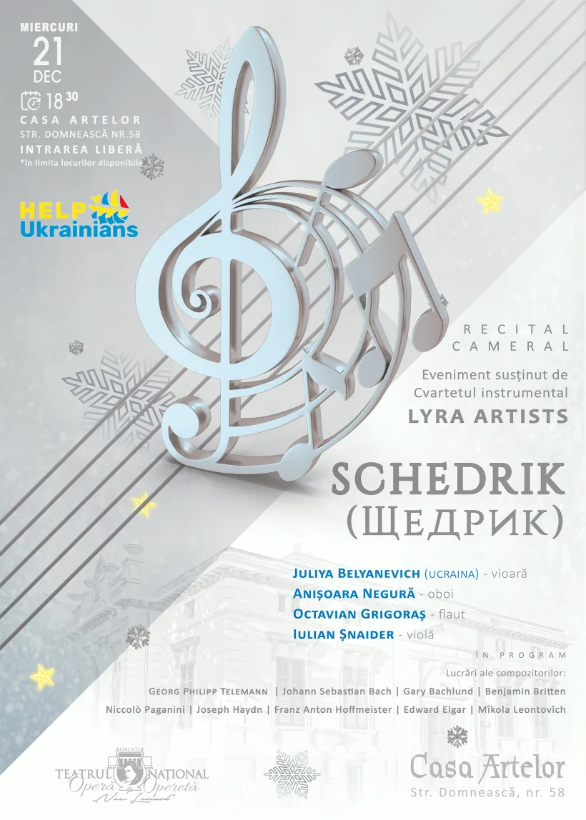 Recital ”Colindul clopoțeilor”, la Casa Artelor