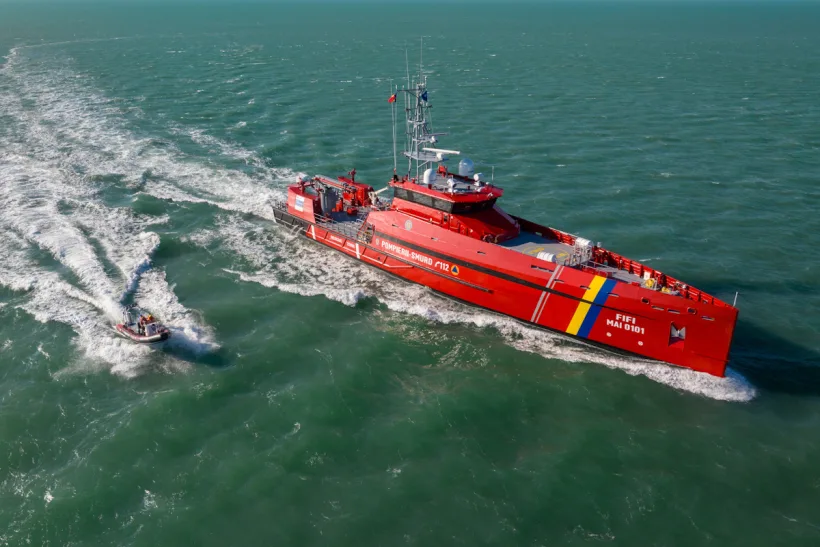 O navă multifuncțională construită la Damen Galați, predată Inspectoratului General pentru Situații de Urgență