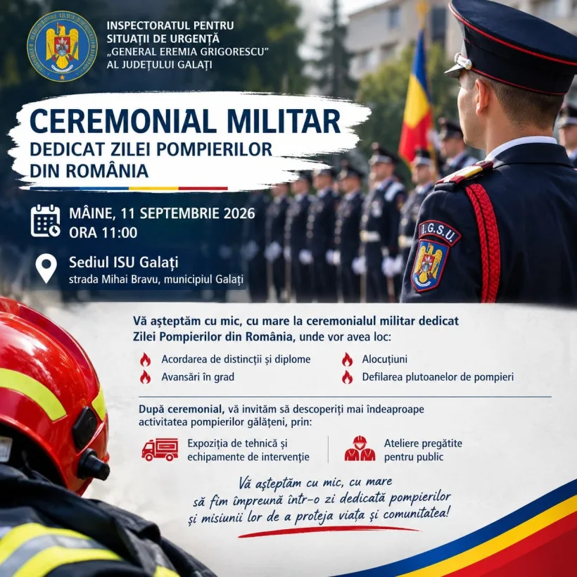 Pompierii gălățeni își deschid porțile, de ziua lor